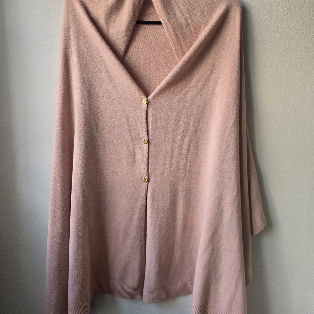 Elegant Pale Pink Multiway Poncho - Picture 6 of 7